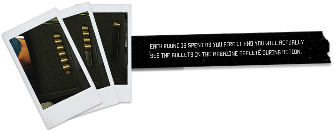 Each round is spent as you fire it and you will actually see the bullets in the magazine deplete during action.