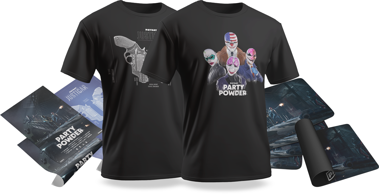 PAYDAY Merch Store - Now Featuring Party Powder Merch!